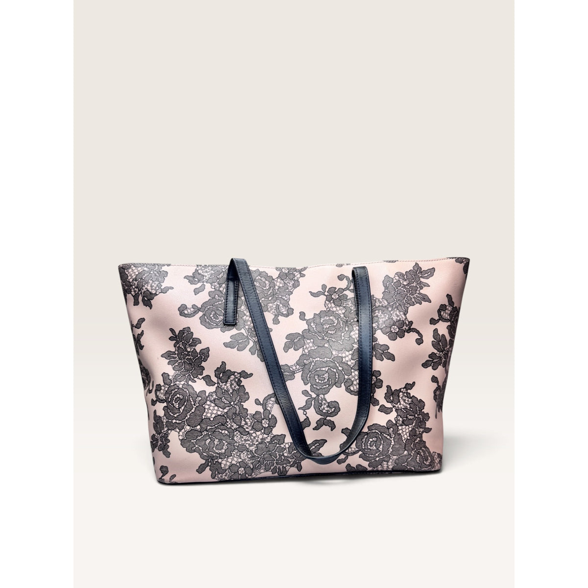 Michael Kors Emry Large Top Zip Tote Shoulder Bag Oyster Pink Floral Lace