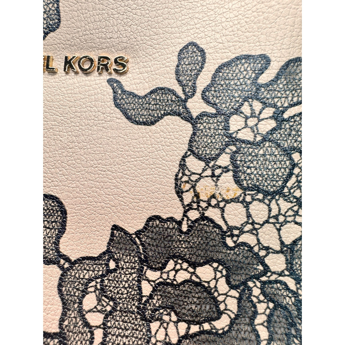 Michael Kors Emry Large Top Zip Tote Shoulder Bag Oyster Pink Floral Lace