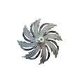 Sarah Coventry Silver Tone Pinwheel Flower Brooch 1962 Faux Pearl Vintage