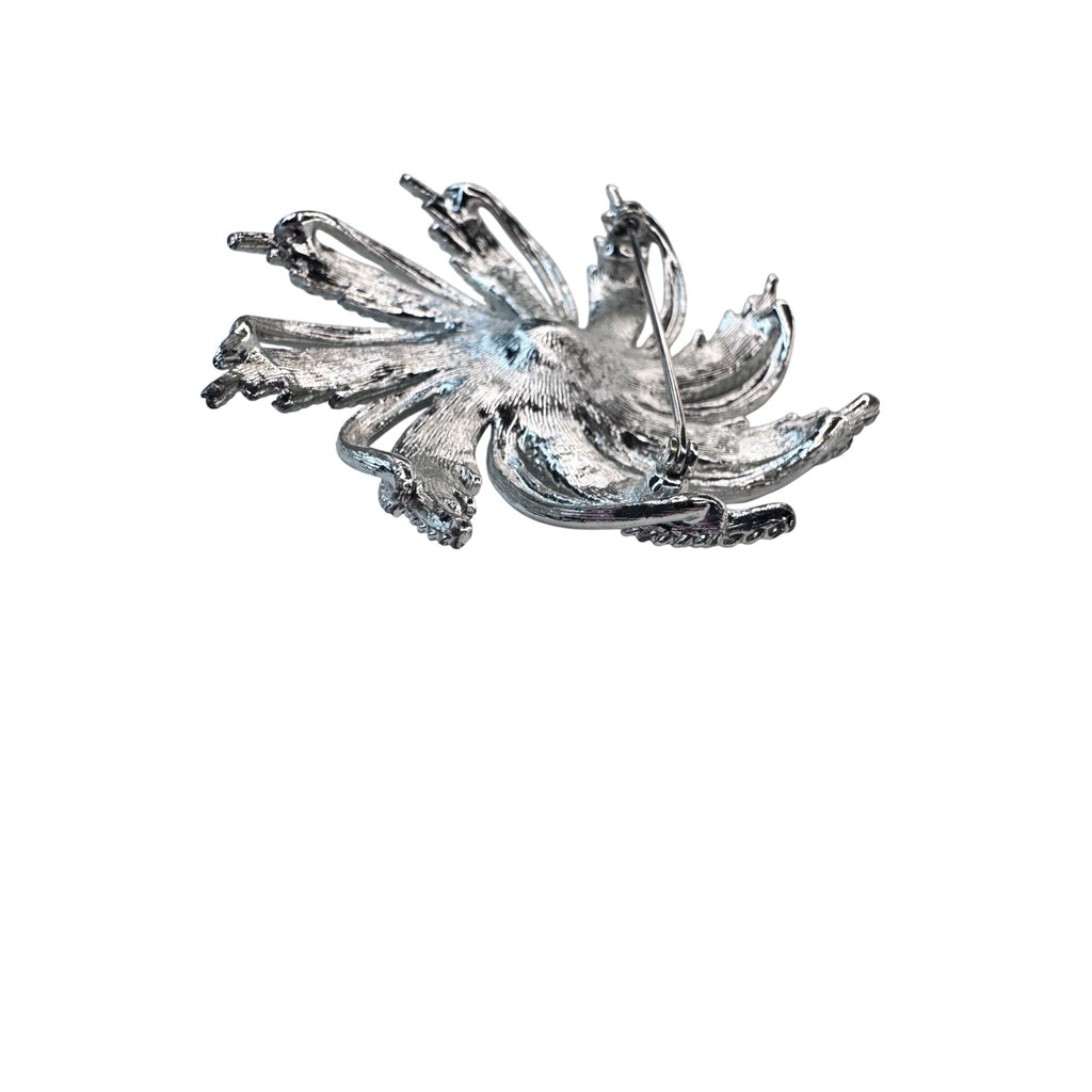 Sarah Coventry Silver Tone Pinwheel Flower Brooch 1962 Faux Pearl Vintage