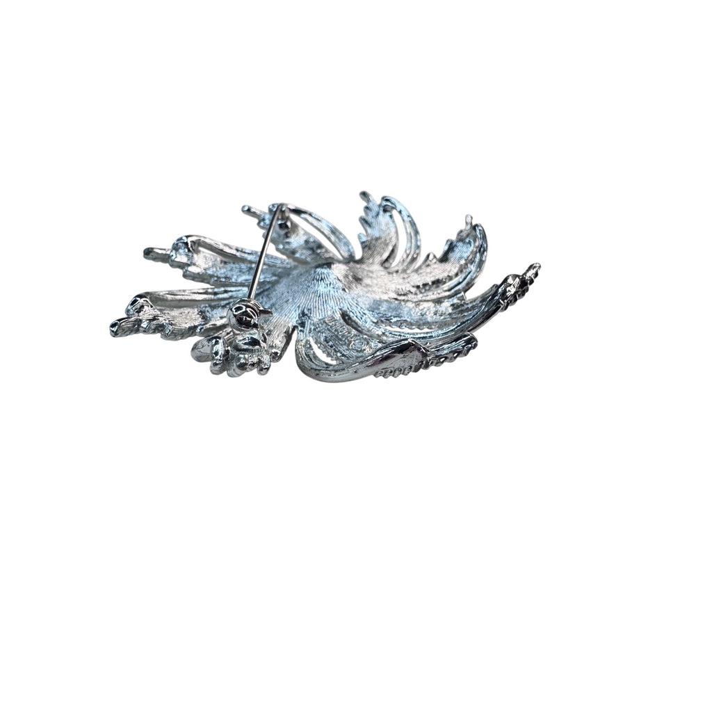 Sarah Coventry Silver Tone Pinwheel Flower Brooch 1962 Faux Pearl Vintage