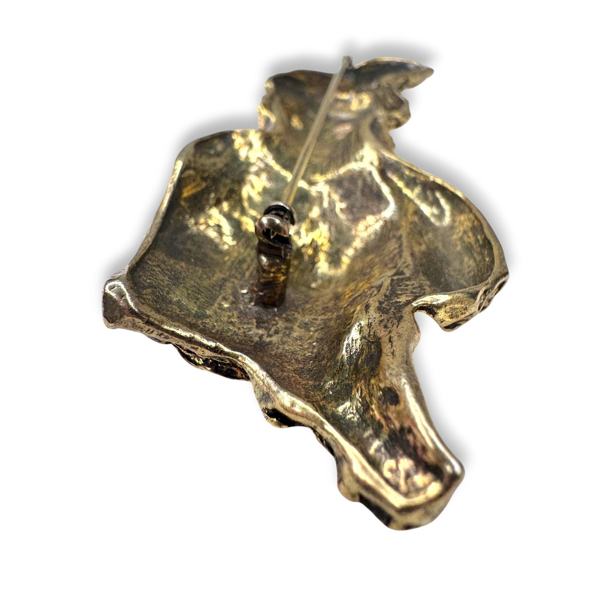Vintage Classical Draped Bust Brooch Gold Tone Cast Relief 56g Fragment Style