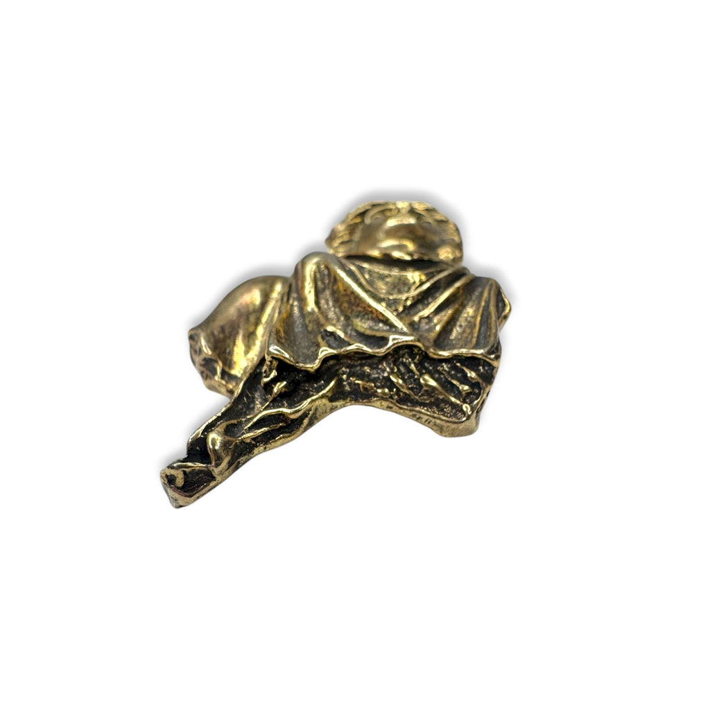 Vintage Classical Draped Bust Brooch Gold Tone Cast Relief 56g Fragment Style