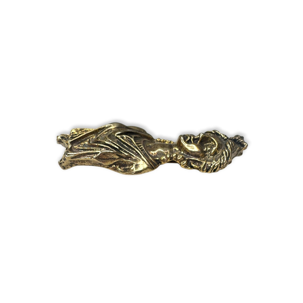 Vintage Classical Draped Bust Brooch Gold Tone Cast Relief 56g Fragment Style