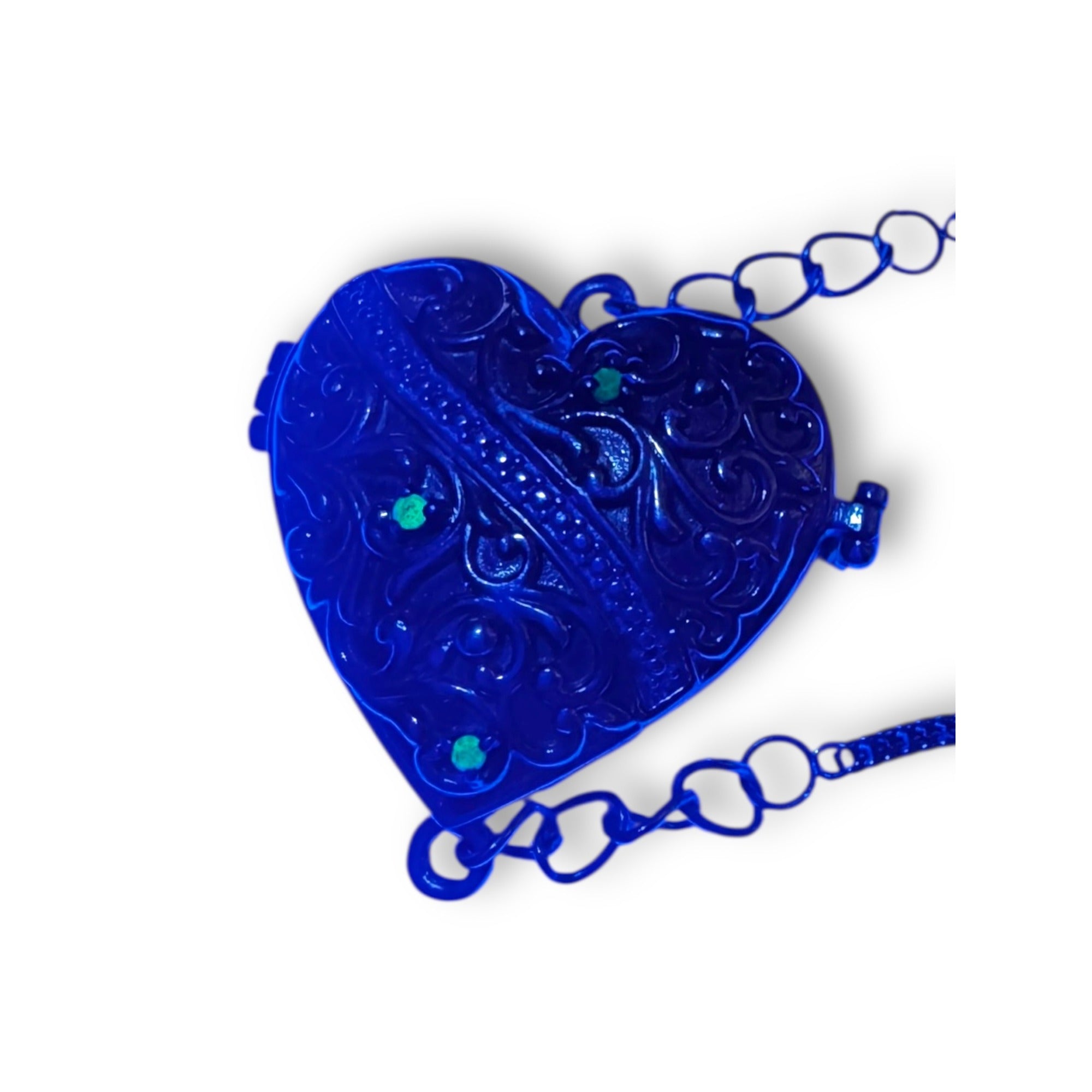 Karis Heart Locket Bracelet Gold Bonded Stainless Steel Glow Glass 9" Adjustable