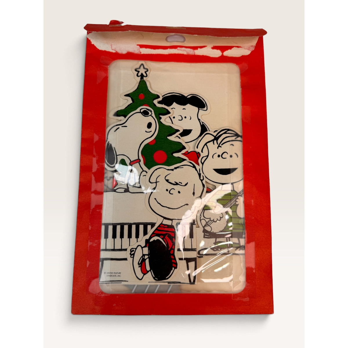 1970s Hallmark Peanuts Christmas Pop Up Centerpiece Snoopy Piano Tree Box