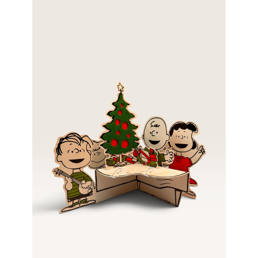 1970s Hallmark Peanuts Christmas Pop Up Centerpiece Snoopy Piano Tree Box