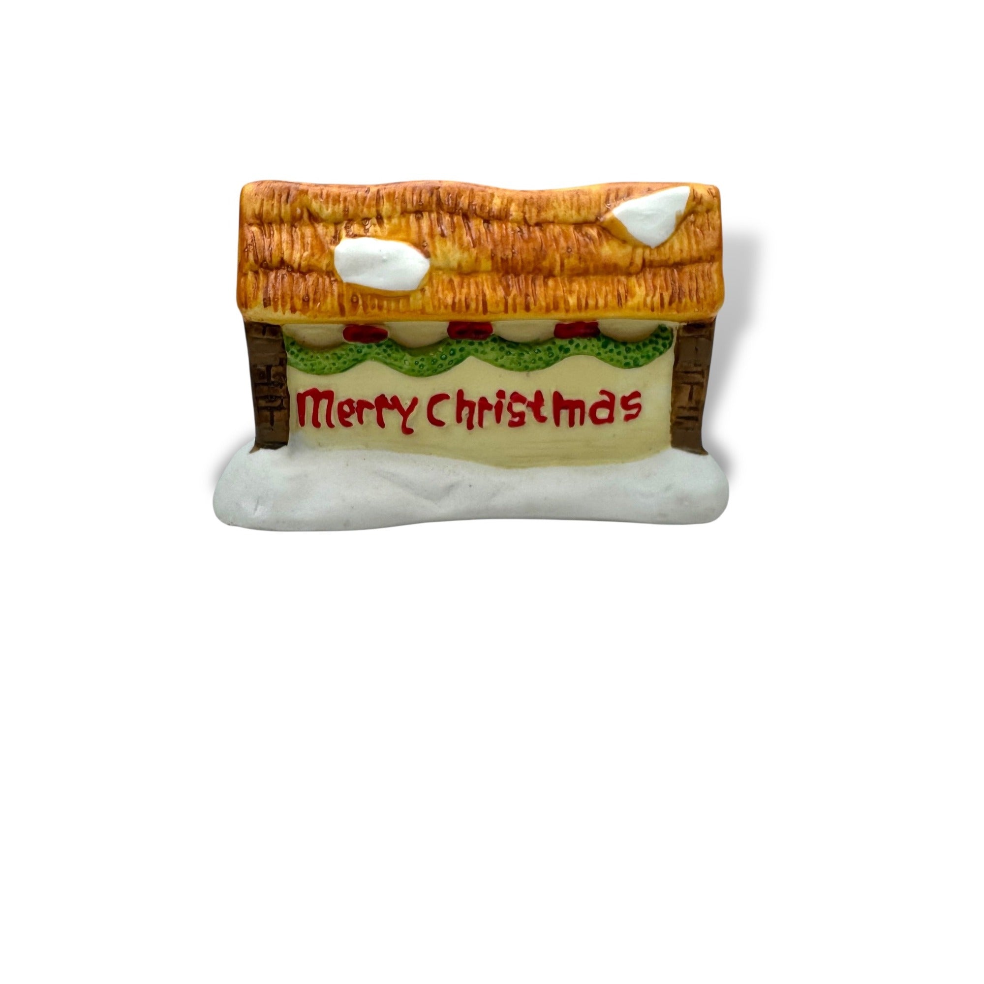 Lemax Dickensvale Collectibles Porcelain Signboard Merry Christmas Decor 1991