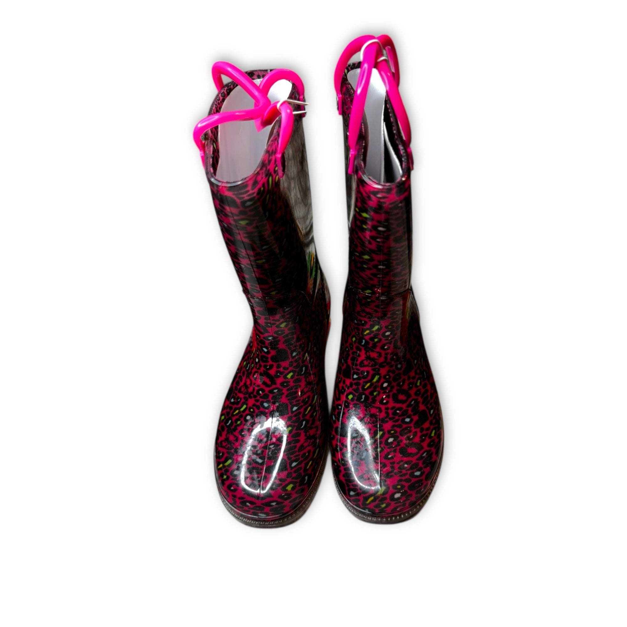 Jelly Beans Girls Leopard Rain Boots Fuchsia Pink Size 3 New in Box