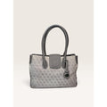 Dooney & Bourke Signature DB Monogram Canvas Pebbled Leather Handbag Gray