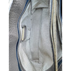 Dooney & Bourke Signature DB Monogram Canvas Pebbled Leather Handbag Gray