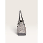 Dooney & Bourke Signature DB Monogram Canvas Pebbled Leather Handbag Gray