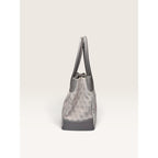 Dooney & Bourke Signature DB Monogram Canvas Pebbled Leather Handbag Gray