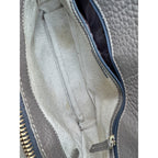 Dooney & Bourke Signature DB Monogram Canvas Pebbled Leather Handbag Gray