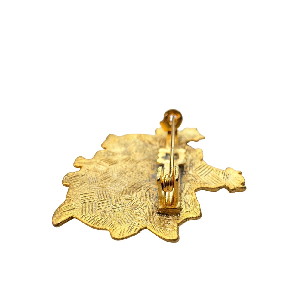 Unsigned Cow Family Brooch Gold Tone Farm Animals 1980s Vintage