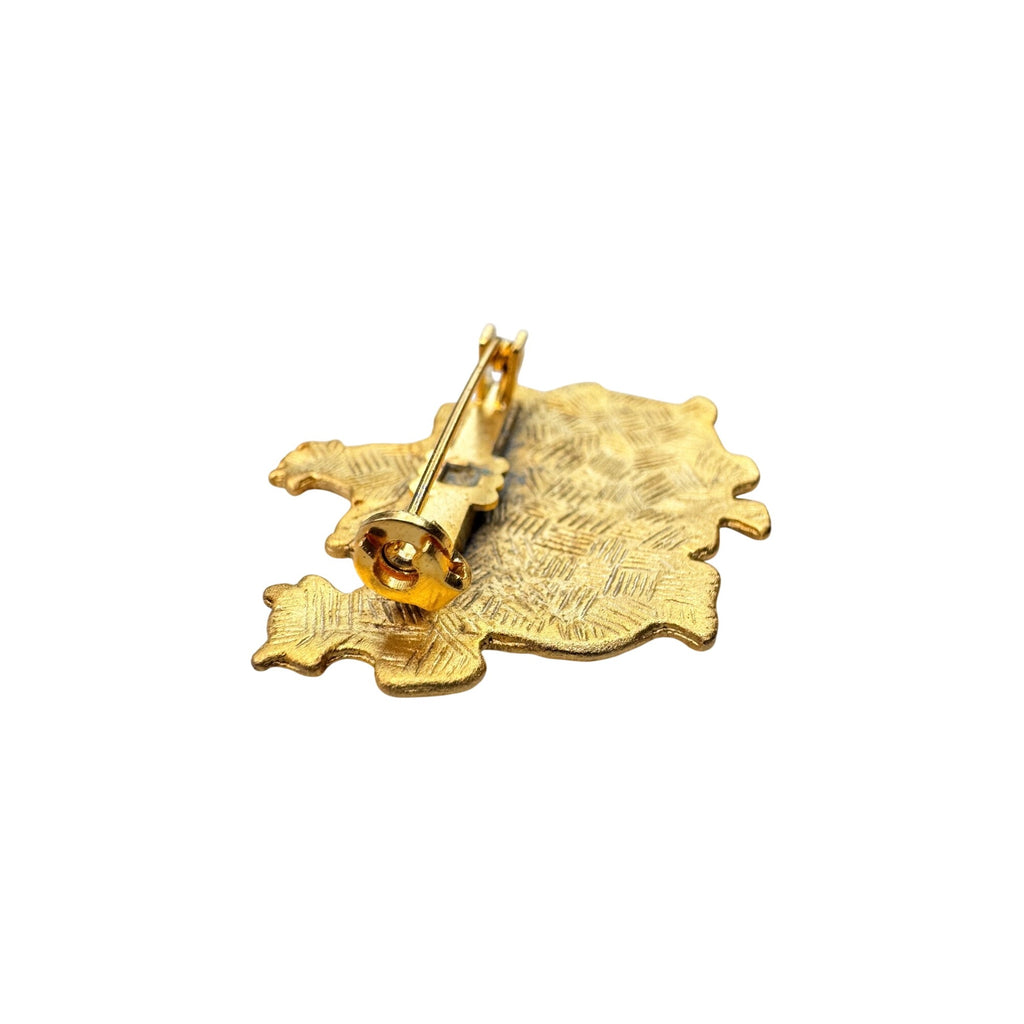 Unsigned Cow Family Brooch Gold Tone Farm Animals 1980s Vintage
