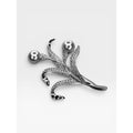 Swarovski Crystal Silver Glass Pearl Floral Spray Brooch Pin