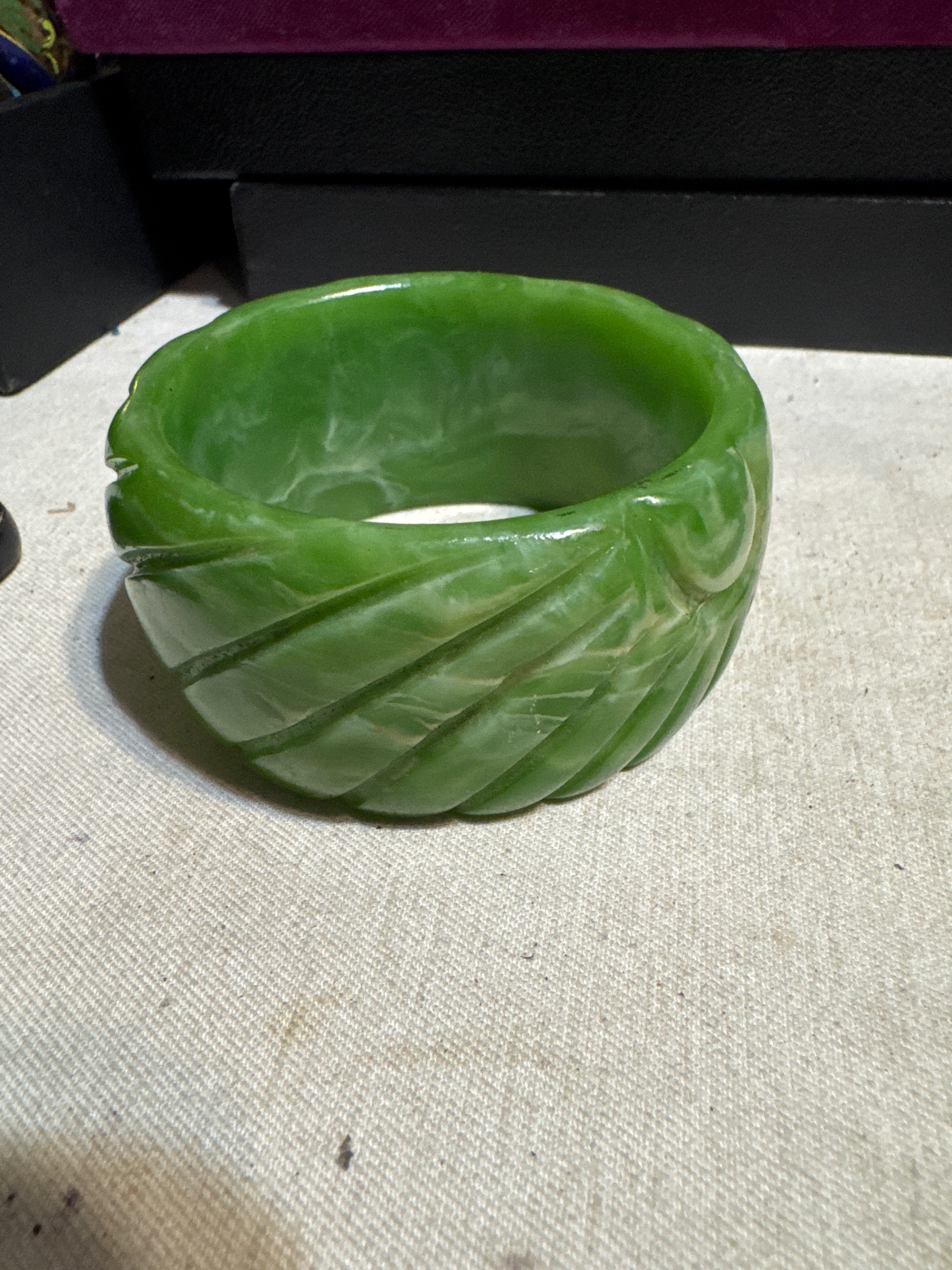 carved green bangle