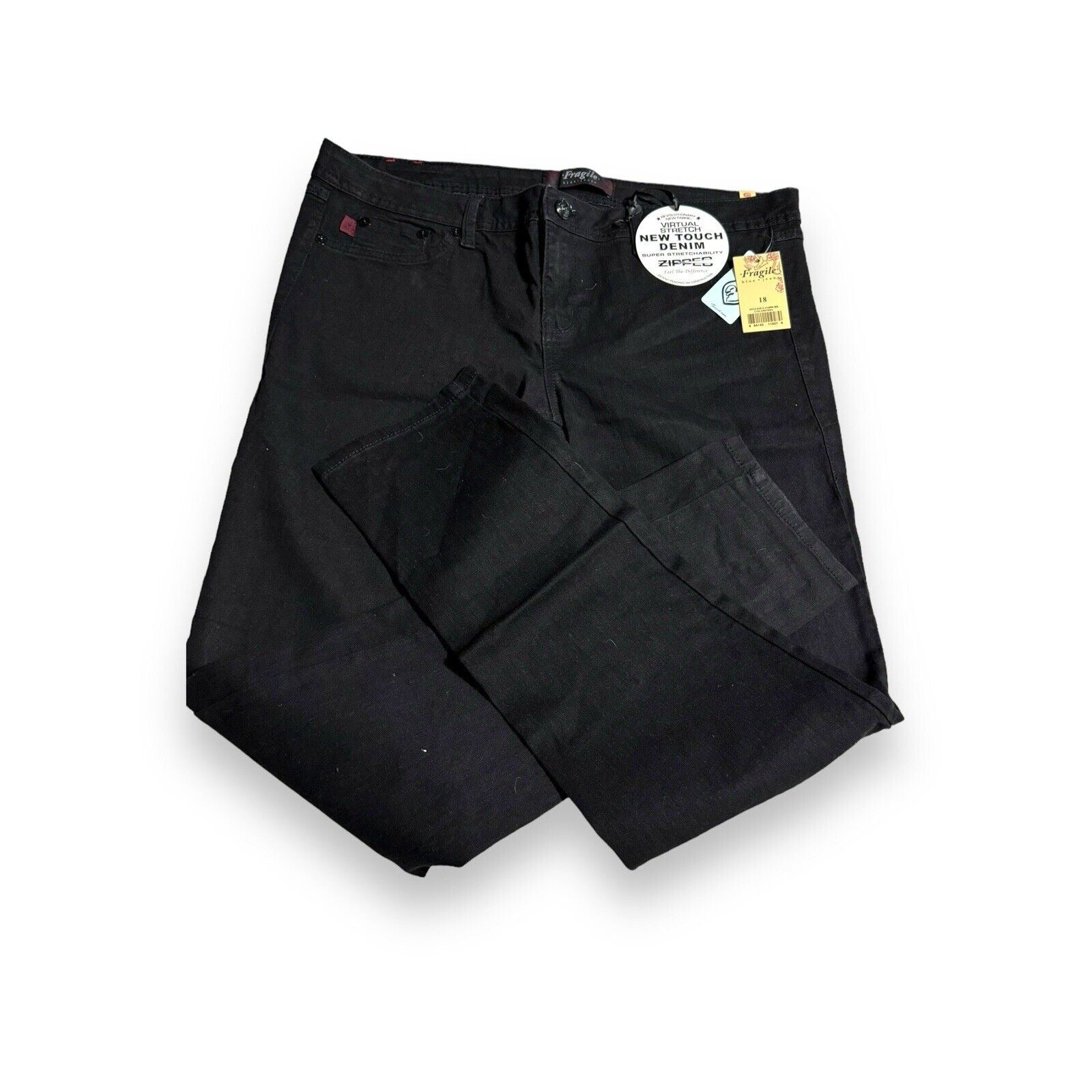 Torrid Fragile Virtual Stretch New Touch Black Straight Leg Jeans Womens 18R