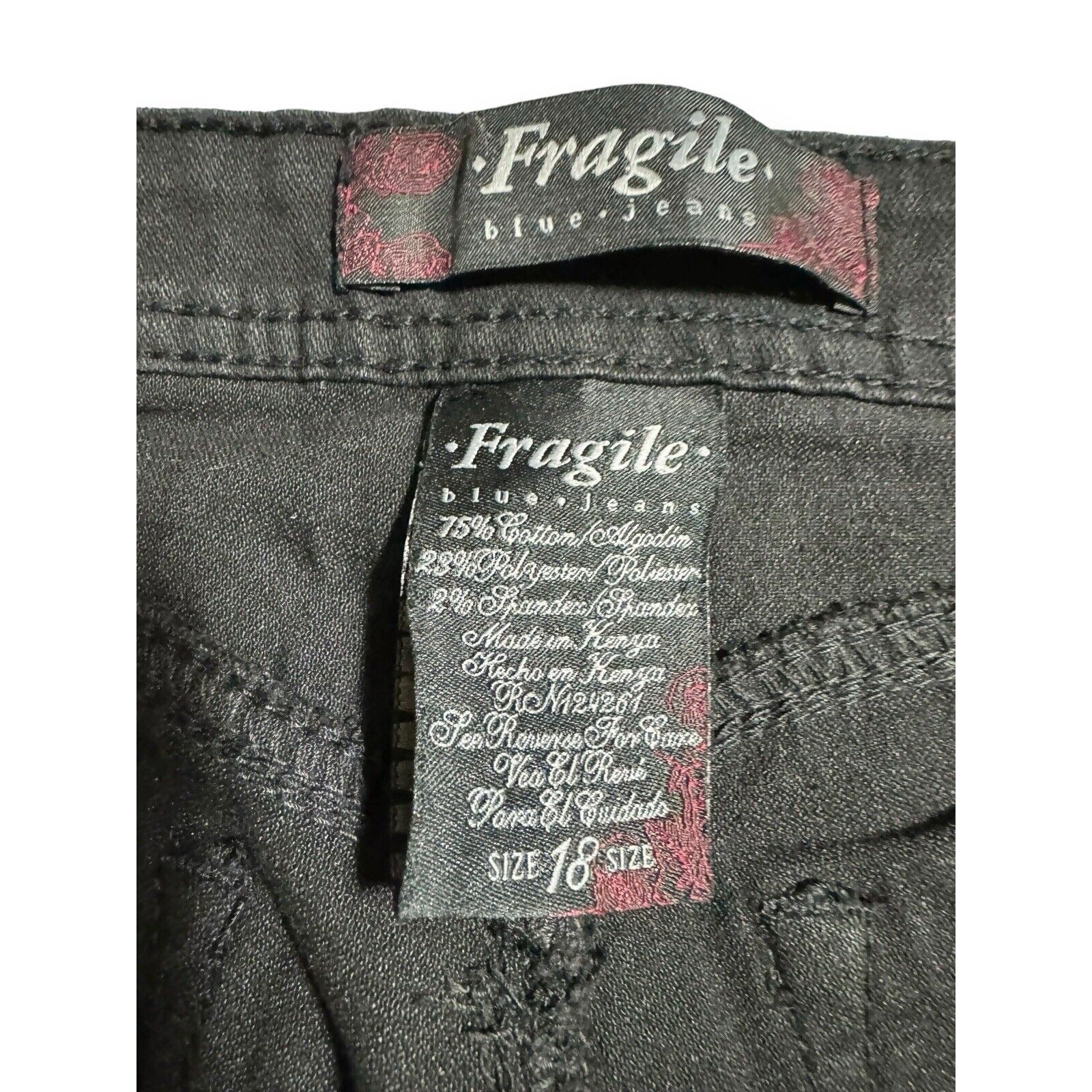 Torrid Fragile Virtual Stretch New Touch Black Straight Leg Jeans Womens 18R