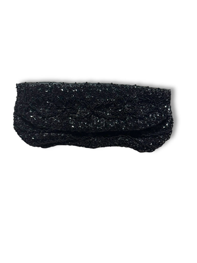 Hong Kong Black Beaded Clutch
