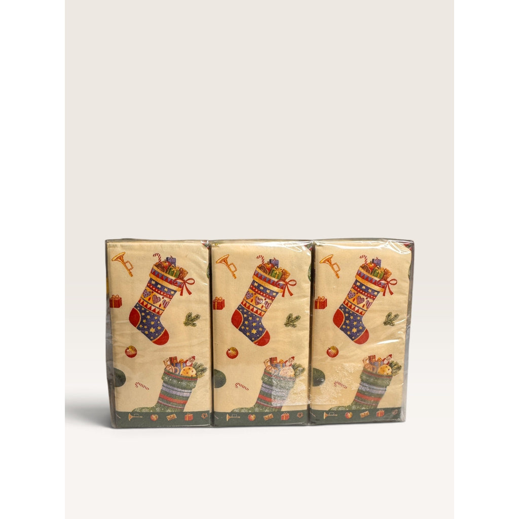 Nantucket Home Green Penguins Sledding Paper Tissues 6 Pack Set Vintage 90s
