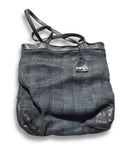Vive La Difference Blue Leather Woven Tote
