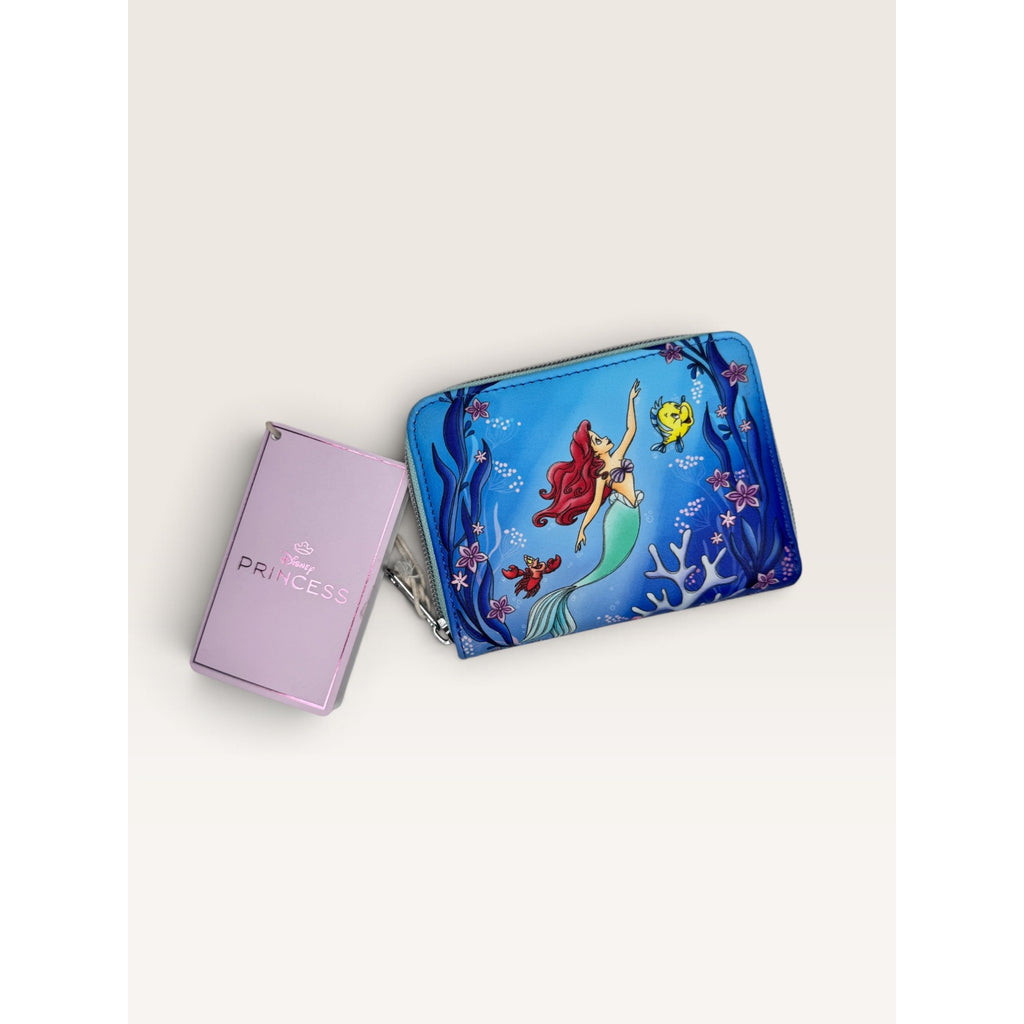 Loungefly Disney Little Mermaid Princess Scenes Zip Around Wallet New