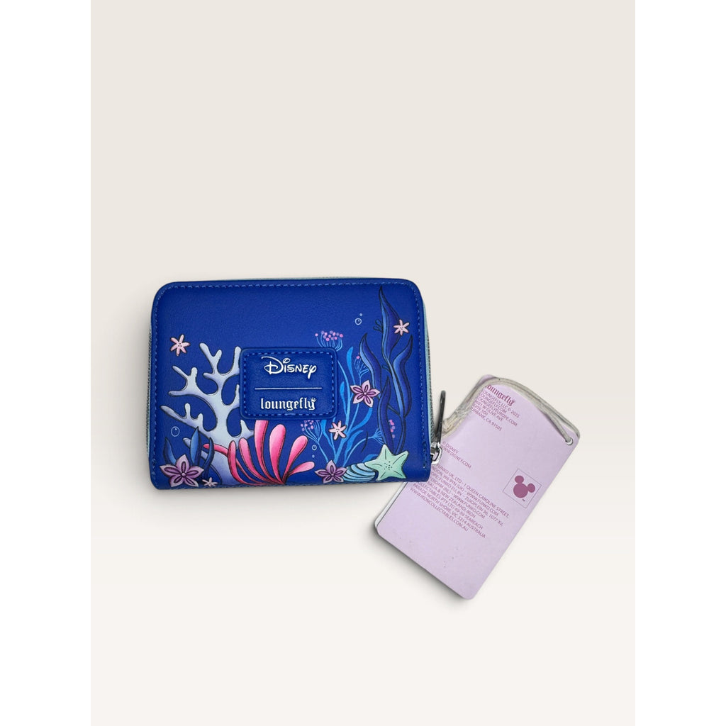Loungefly Disney Little Mermaid Princess Scenes Zip Around Wallet New