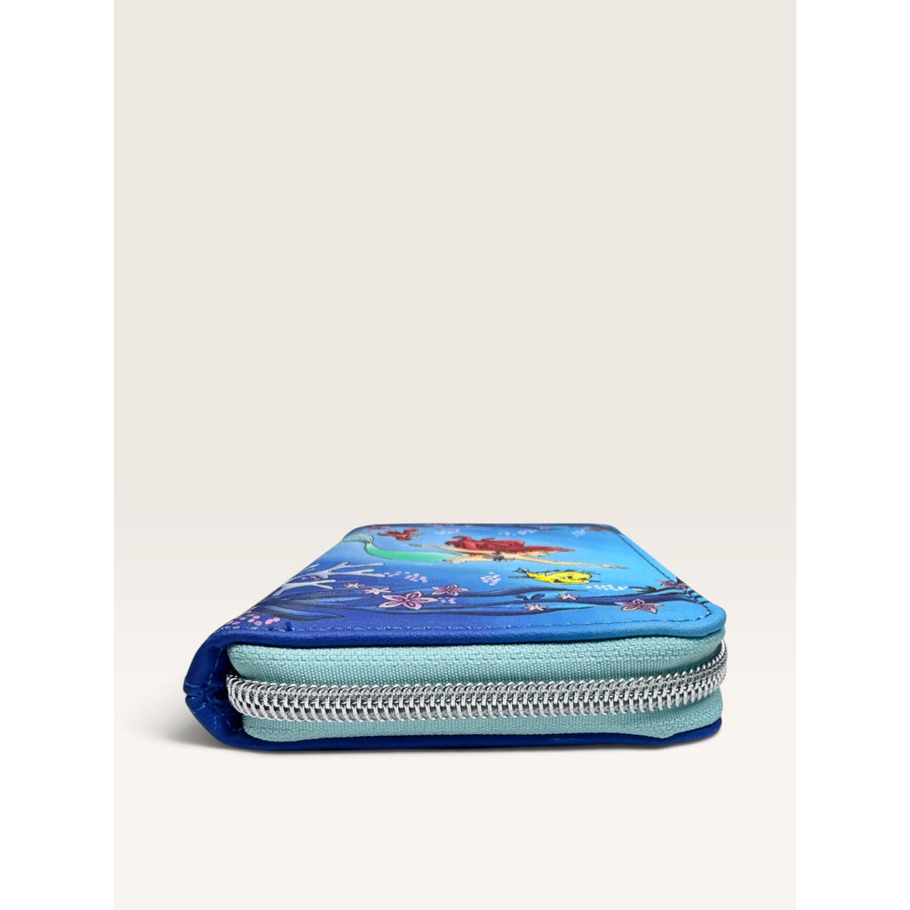Loungefly Disney Little Mermaid Princess Scenes Zip Around Wallet New