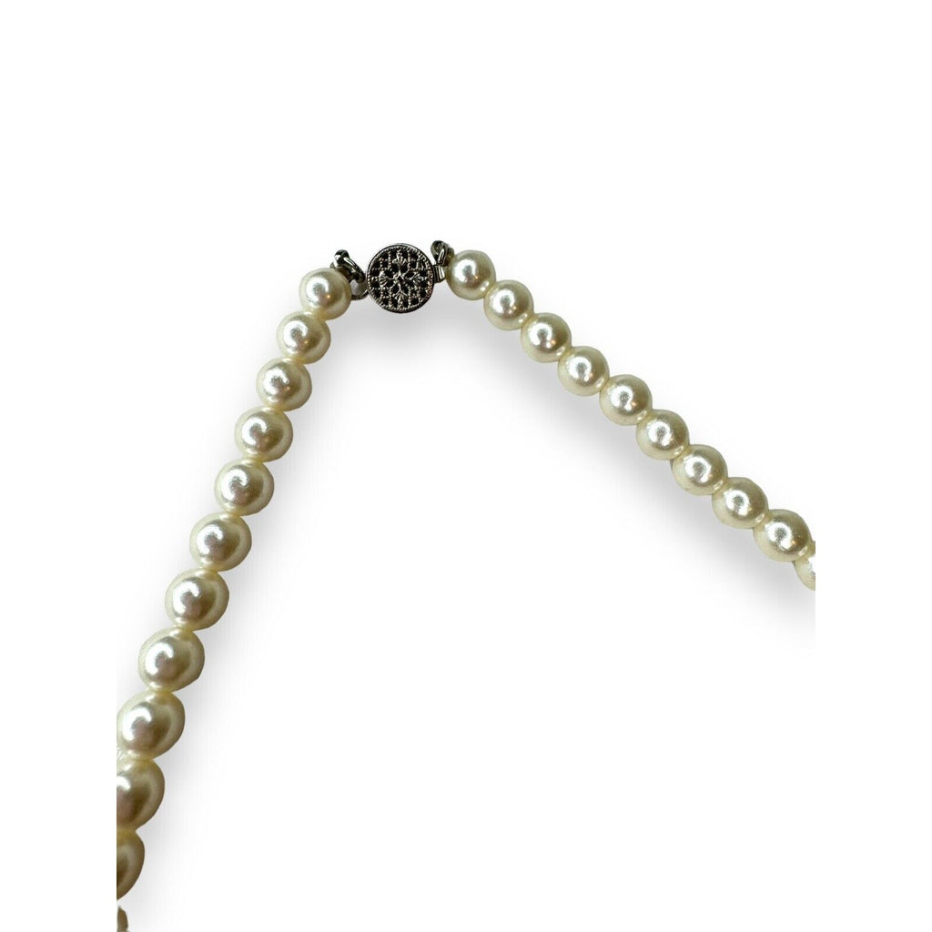 Vintage Faux Pearl Acrylic Chunky Cluster Statement Necklace 24"