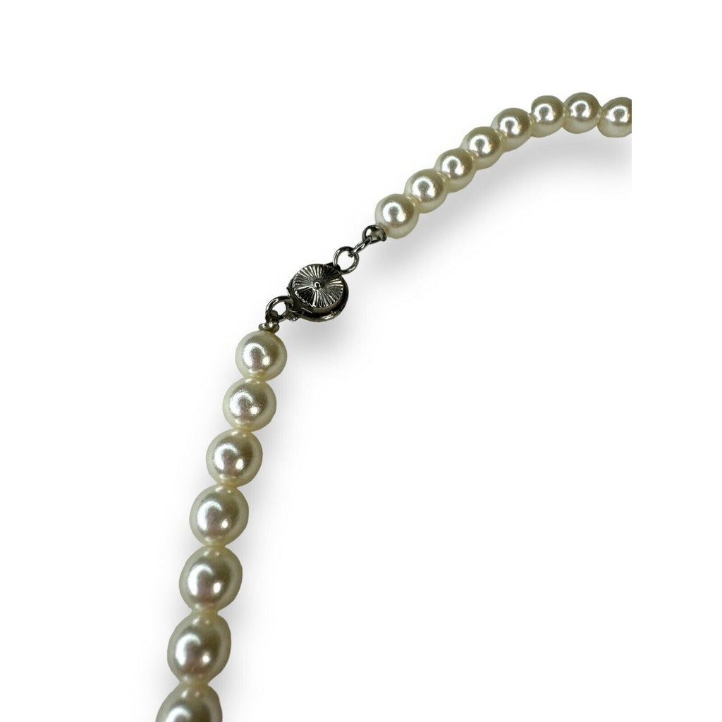 Vintage Faux Pearl Acrylic Chunky Cluster Statement Necklace 24"