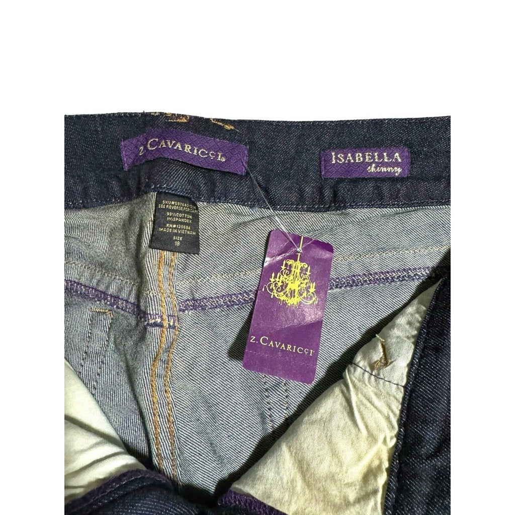 Z Cavaricci Isabella Skinny Jeans Womens 18 Dark Wash Stretch Denim New