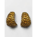 Sarah Coventry Gold Nugget Clip Hoop Earrings Brutalist Textured Vintage 1970s