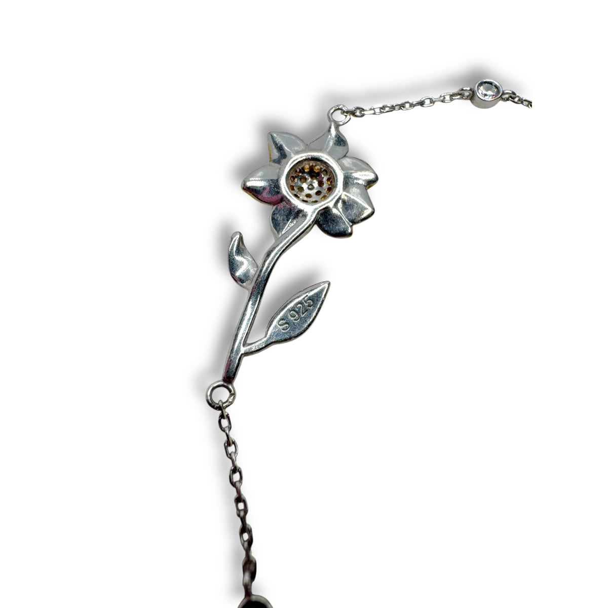 Sterling Silver Gold Vermeil Sunflower Bracelet 6.5"-8"