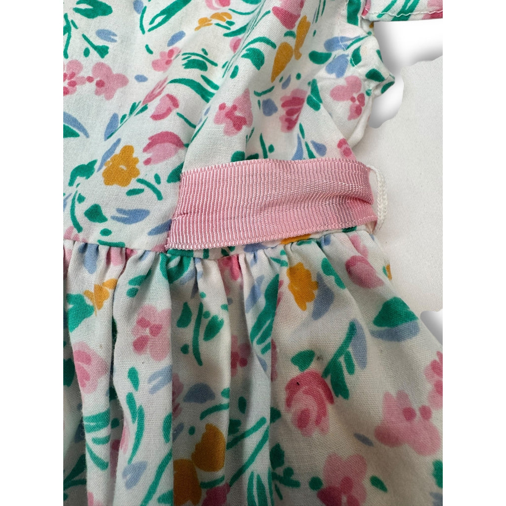 1980s Popsicle Girls Floral Ruffle Toddlers Dress Size 5 Pink Green Orange Blue