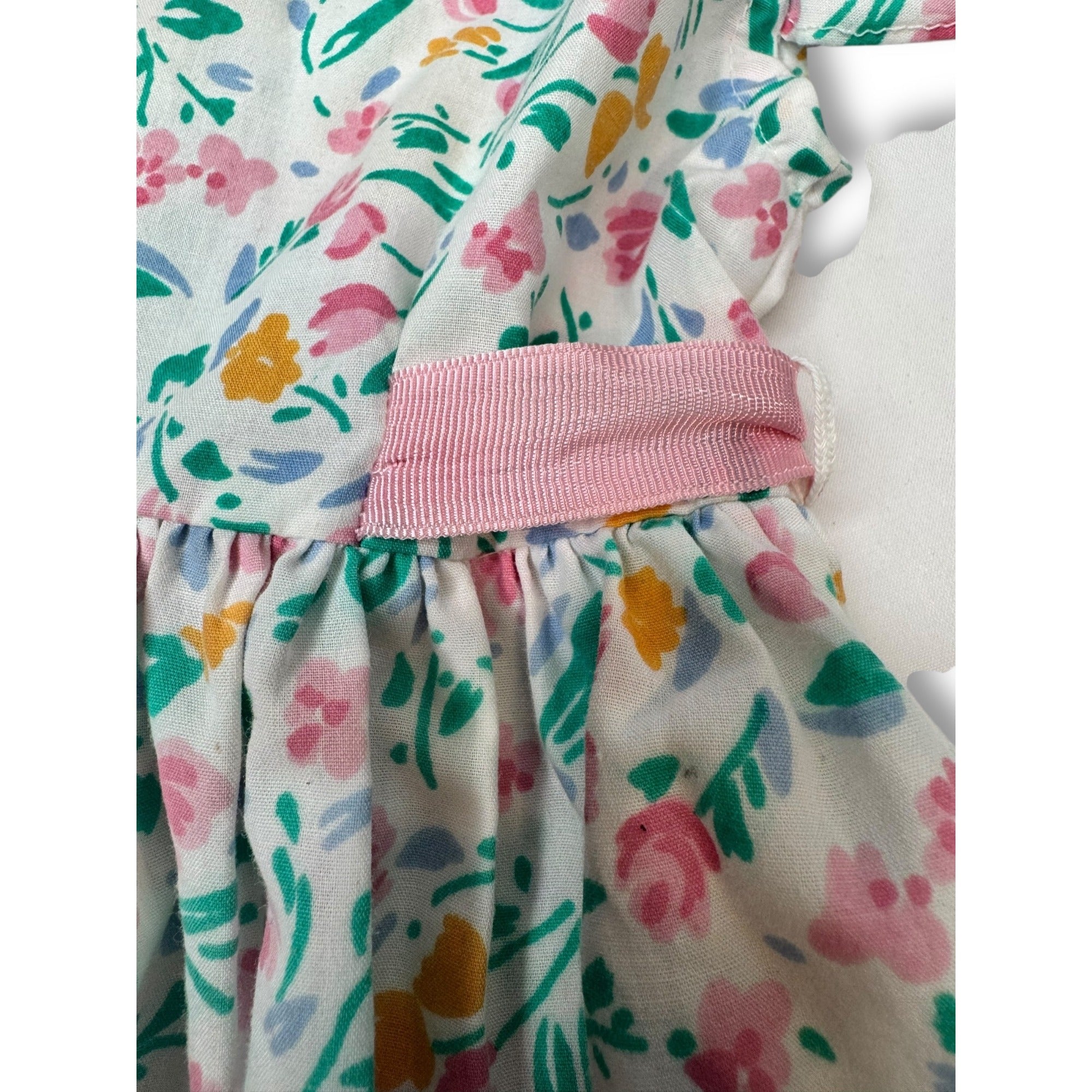 1980s Popsicle Girls Floral Ruffle Toddlers Dress Size 5 Pink Green Orange Blue