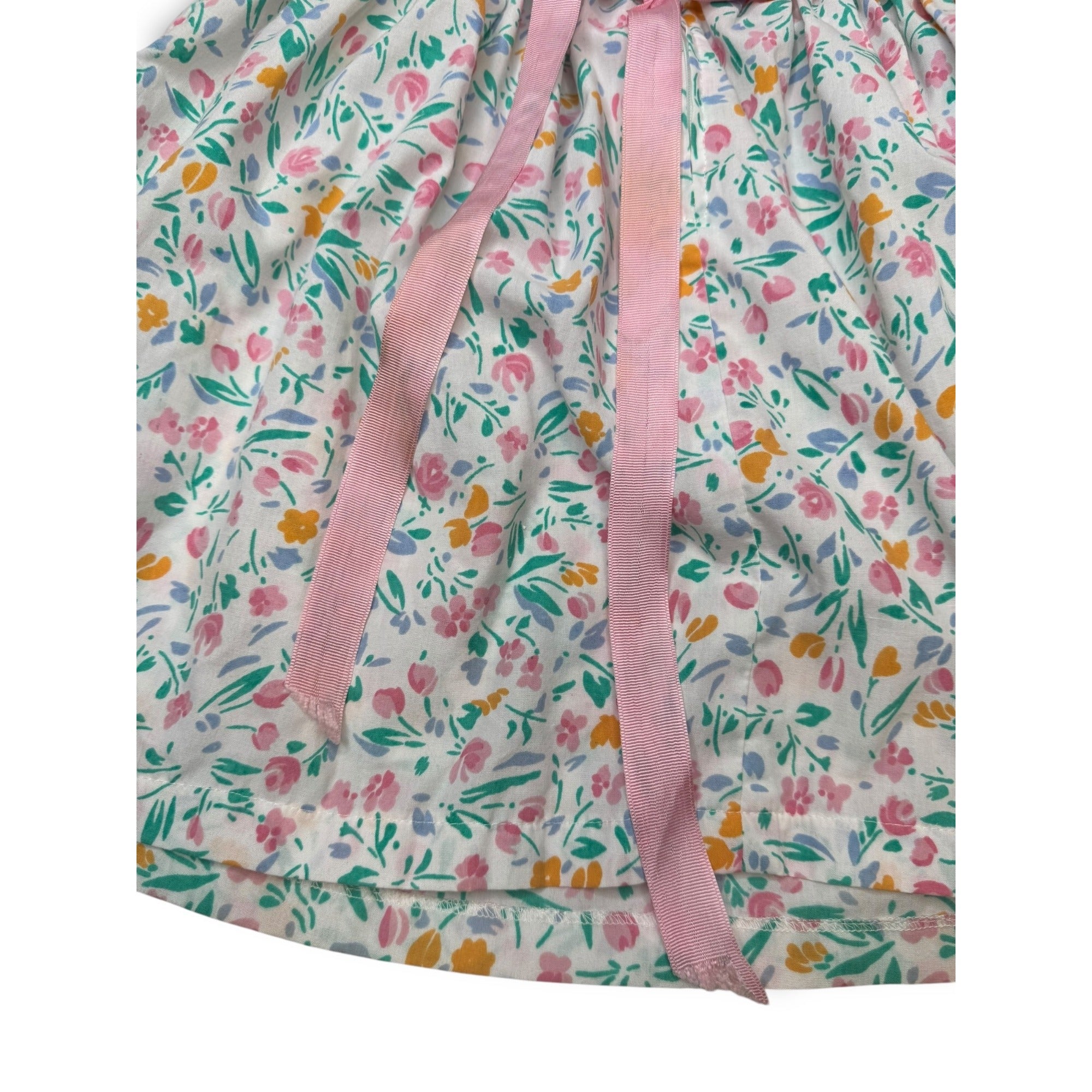 1980s Popsicle Girls Floral Ruffle Toddlers Dress Size 5 Pink Green Orange Blue