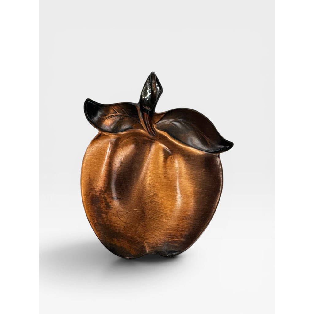 Apple Pendant Copper Figural Fruit Jewelry Vintage 1950s