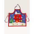 Concord Fabrics Holiday Apron Blue Snoopy Doghouse Snowman Handmade 2001