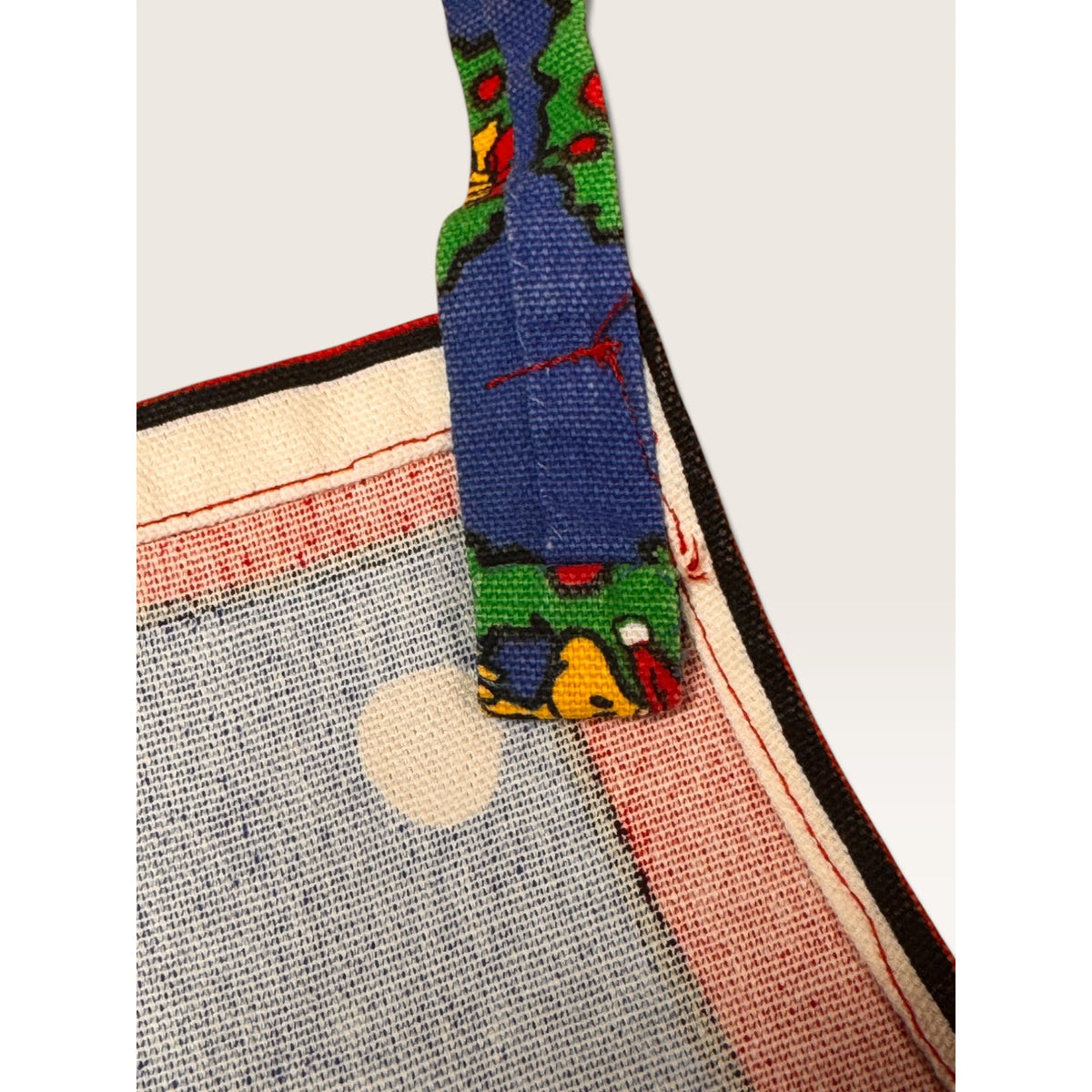 Concord Fabrics Holiday Apron Blue Snoopy Doghouse Snowman Handmade 2001