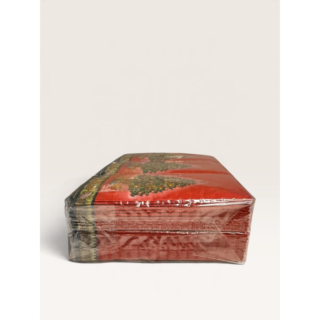 Nantucket Home Red Christmas Tree Graphic Paper Tissues 6 Pack Set Vintage 90s