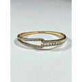 MacyDora Mia Crystal Bangle Bracelet Gold Tone Geometric Modern Contemporary