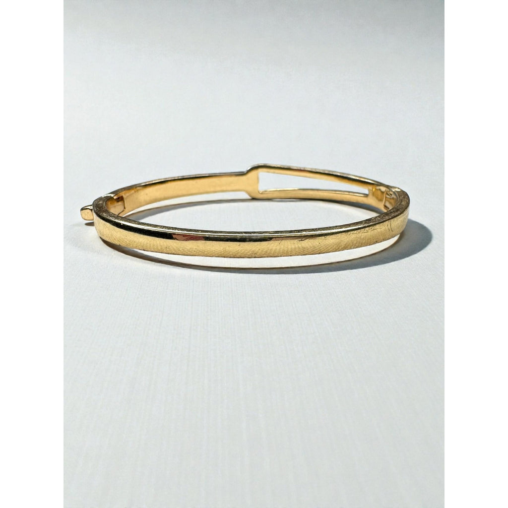 MacyDora Mia Crystal Bangle Bracelet Gold Tone Geometric Modern Contemporary