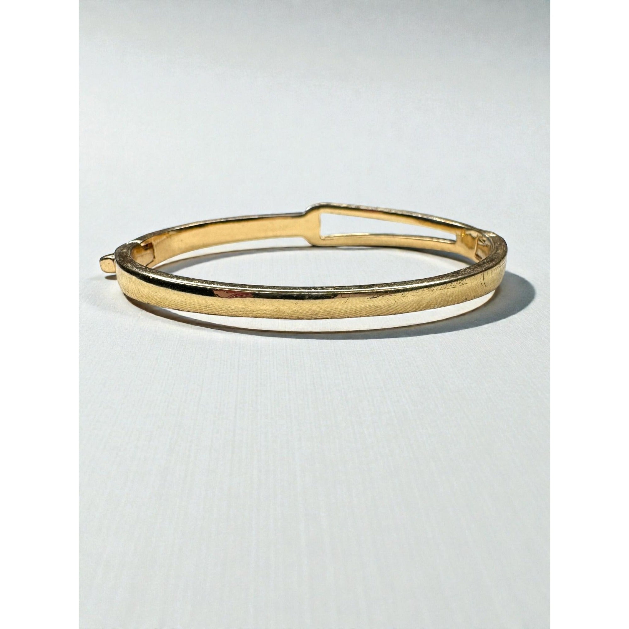 MacyDora Mia Crystal Bangle Bracelet Gold Tone Geometric Modern Contemporary