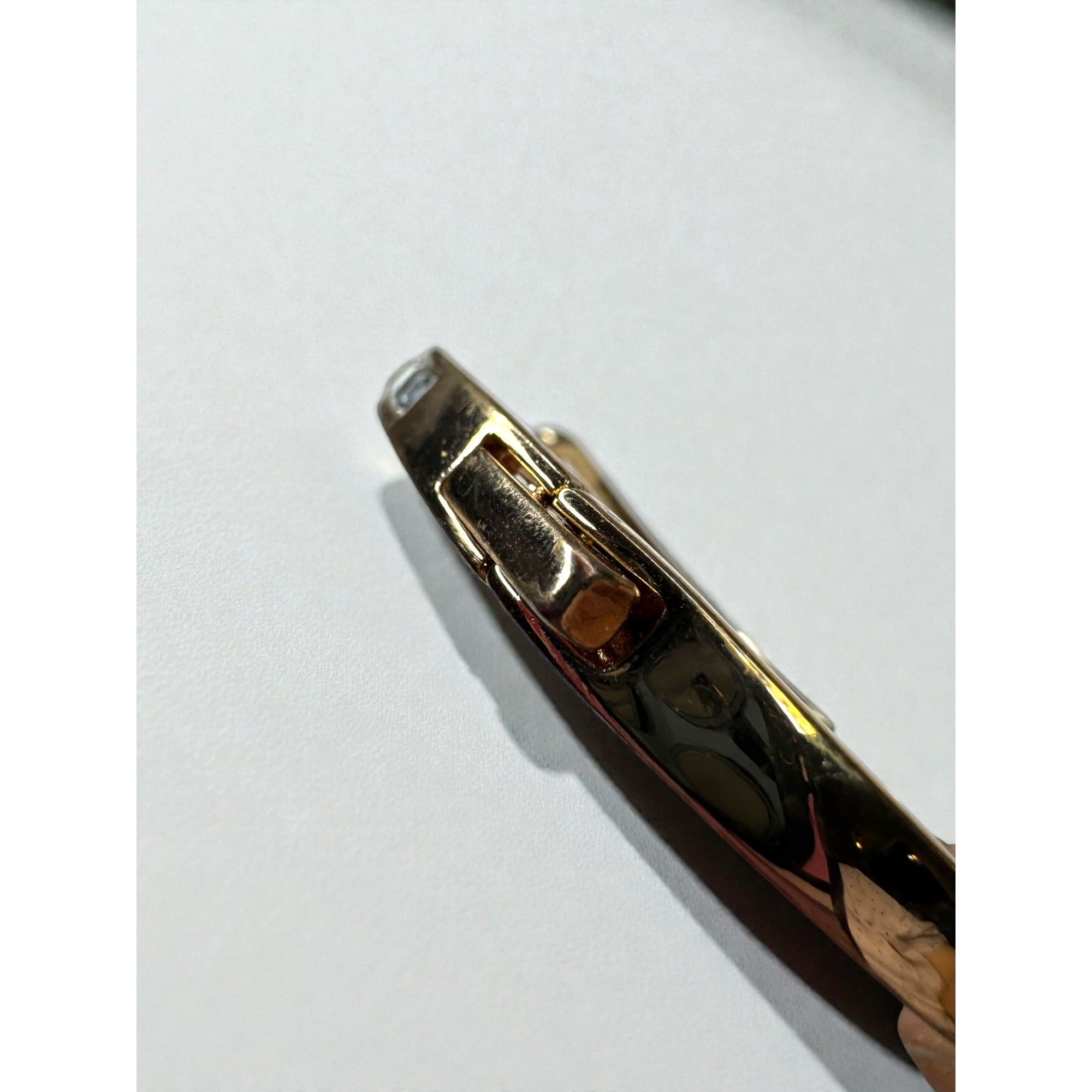 MacyDora Mia Crystal Bangle Bracelet Gold Tone Geometric Modern Contemporary