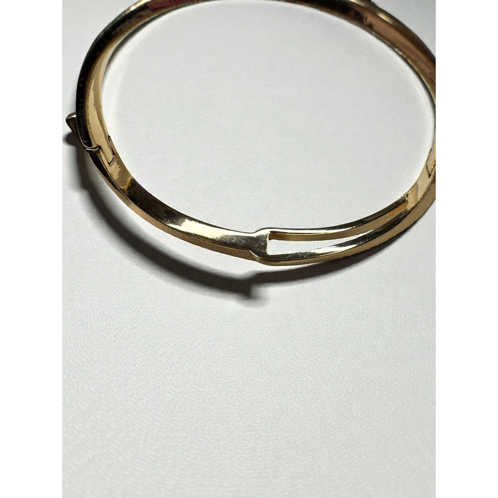 MacyDora Mia Crystal Bangle Bracelet Gold Tone Geometric Modern Contemporary
