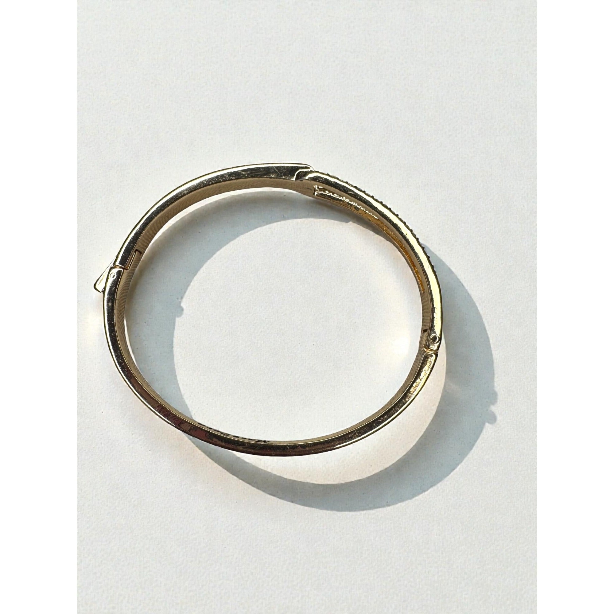 MacyDora Mia Crystal Bangle Bracelet Gold Tone Geometric Modern Contemporary
