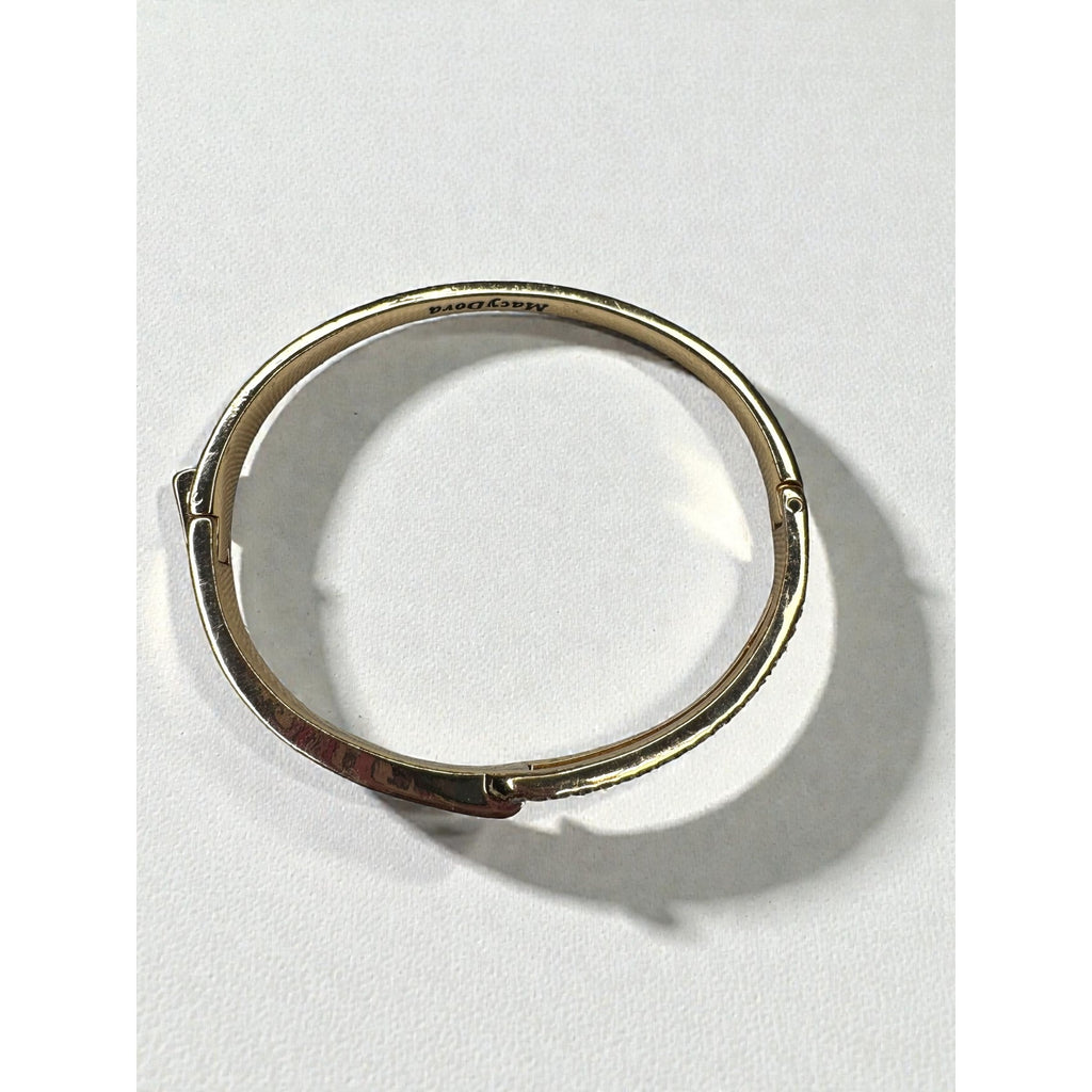 MacyDora Mia Crystal Bangle Bracelet Gold Tone Geometric Modern Contemporary