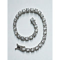 Crystal Tennis Bracelet Silver Tone Prom Glam Modern 2010s